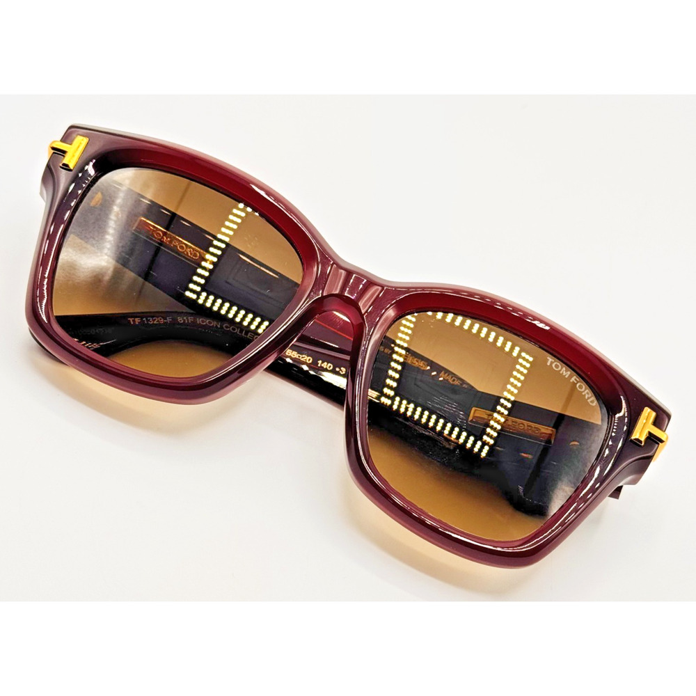 Tom Ford Sunglasses Icon TF1329 81F Violet Butterfly Brown Gradient Lens 55mm - Picture 3 of 16